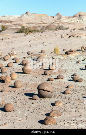 Sphärische Steinen im Parque Provincial Ischigualasto. San Juan, Argentinien. Stockfoto