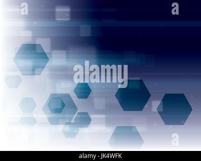 Abstrakte Technik Hintergrund blau mit Sechsecken in Vektor Stock Vektor