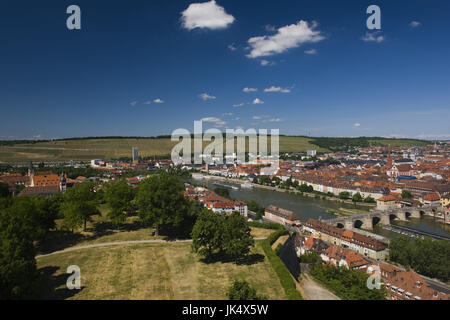 Deutschland, Bayern, Würzburg, Blick von Festung Festung Marienberg, Stockfoto