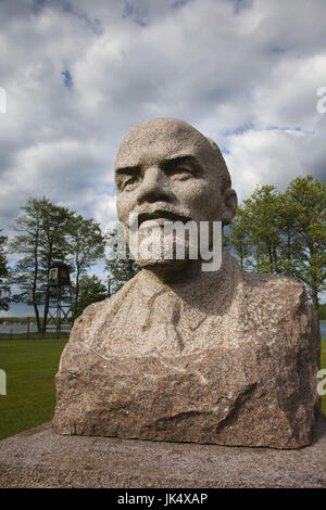 Litauen, südlichen Litauen, Grutas, Grutas Park, Skulpturenpark des ehemaligen kommunistischen Ära Skulpturen Büste von W.I. Lenin Stockfoto