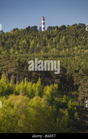 Litauen, westlichen Litauen, Kurische Nehrung, Nida, erhöhte Leuchtturm Blick auf die Stadt von der Parnidis Düne Stockfoto