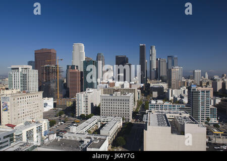 USA, California, Los Angeles, Luftaufnahme der Innenstadt von West 11th Street, morgen Stockfoto