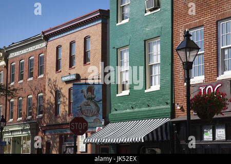 USA, Maryland, Baltimore, Fells Point, Gebäude an der Thames Street Stockfoto