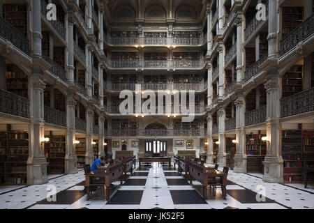 USA, Maryland, Baltimore, Bibliothek am Peabody Institute an der Johns Hopkins University Stockfoto