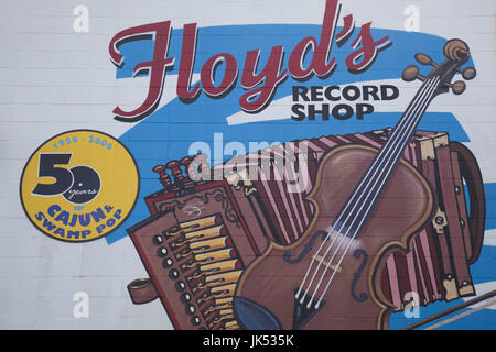 USA, Louisiana, Cajun Country, Ville Platte, Floyds Record Shop, legendäre Cajun-Musik-Center, Zeichen Stockfoto