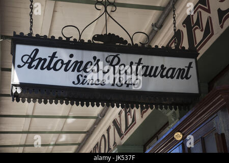 USA, Louisiana, New Orleans, French Quarter, Antoines Restaurant, B. 1840 Stockfoto