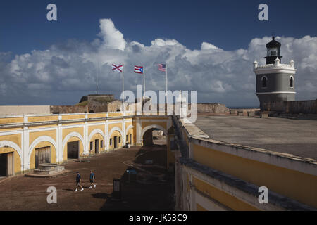 Puerto Rico, San Juan, Old San Juan, El Morro Festung, Innenansicht des Leuchtturms Stockfoto