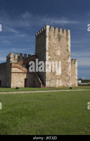 Fortaleza Ozama, älteste koloniale militärische Gebäude in der neuen Welt, Zona Colonial, Santo Domingo, Dominikanische Republik b.1502 Stockfoto