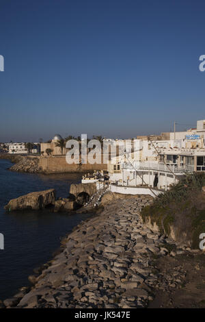 Tunesien, Tunesien Central Coast, Mahdia, Cafe Sidi Salem, morgen Stockfoto