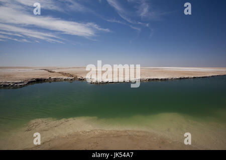 Tunesien, The Jerid Area, Tozeur, Salzsee am Chott el Jerid Stockfoto