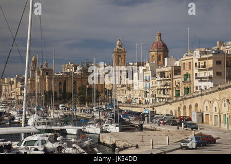 Malta, Valletta, Vittoriosa, Birgu, Marina und waterfront Stockfoto