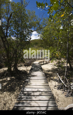 Seychellen, Insel Curieuse, Marsh Gehweg Stockfoto