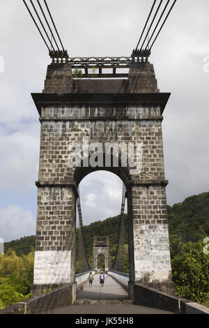 Frankreich, La Réunion, Osten Reunion, Ste-Anne, Pont des Anglais, Ende des 19. Jahrhunderts Hängebrücke Stockfoto