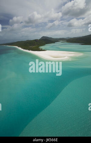 Australien, Queensland, Whitsunday Coast, Whitsunday Islands, Luftaufnahme von Whitehaven Beach, Stockfoto