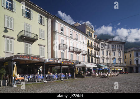 Schweiz, Ticino, Lago Maggiore, Locarno, Piazza Grande, Gebäude Stockfoto