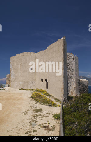 Italien, Sardinien, Sarrabus Gebiet, Porto Giunco, spanischen Turm, Golfo de Carbonara Stockfoto