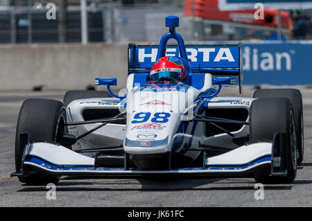 TORONTO, ON - 14 Juli: Colton Herta (USA) (#98) während das Licht IndyCar-Series-Rennen am Ausstellungsort, Toronto, Ontario, Kanada am 14. Juli 2017.  P Stockfoto