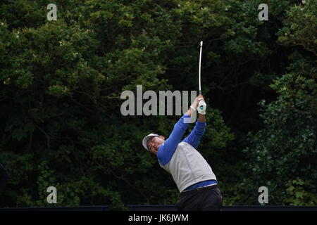 Southport, Merseyside, England. 21. Juli 2017. Hideki Matsuyama (JPN) Golf: Hideki Matsuyama in Japan in Aktion auf dem 5. Loch in der zweiten Runde 146. British Open Golf Championship im Royal Birkdale Golf Club in Southport, Merseyside, England. Bildnachweis: Koji Aoki/AFLO SPORT/Alamy Live-Nachrichten Stockfoto