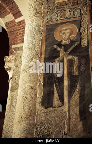 Italien, Lombardei, Mailand, Basilica di Sant Ambrogio Kirche, 4. Jahrhundert innen Fresken, die St. Ambrose Stockfoto