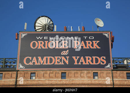 USA, Maryland, Baltimore Oriole Park at Camden Yards, Baseball-Stadion, Heimat der Baltimore Orioles Stockfoto