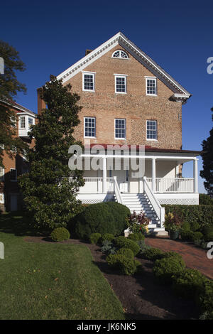 USA, Maryland, Annapolis, Charles Carroll House, ehemalige Heimat der einzige römische katholische Unterzeichner der Unabhängigkeitserklärung Stockfoto