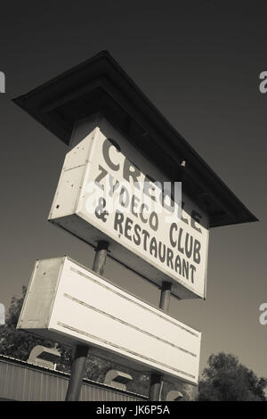 USA, Louisiana, Cajun Country, Henderson, Creole Zydeco-Musik-Club anmelden Stockfoto