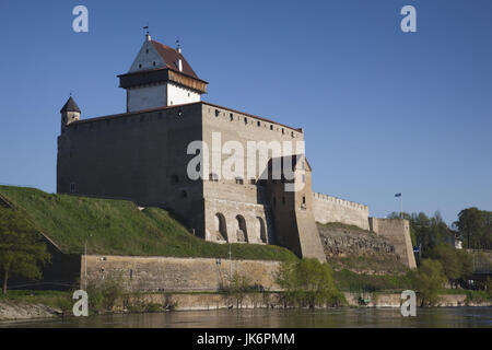 Nordöstlichen Estland, Narva, Estland, Narva Burg, 13. Jahrhundert, morgen Stockfoto
