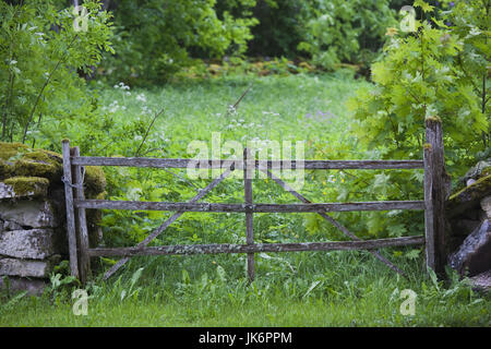 Estland, westlichen Estland Inseln, Insel Muhu, Koguva, Muhu Open Air Museum, Tor Stockfoto