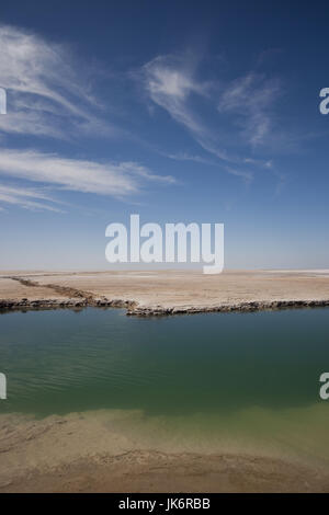 Tunesien, The Jerid Area, Tozeur, Salzsee am Chott el Jerid Stockfoto