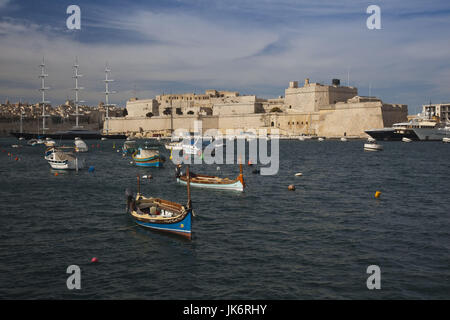 Malta, Valletta, Vittoriosa, Birgu, Fort St. Angelo Stockfoto