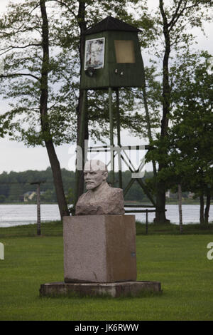 Litauen, südlichen Litauen, Grutas, Grutas Park, Skulpturenpark des ehemaligen kommunistischen Ära Skulpturen Büste von W.I. Lenin Stockfoto