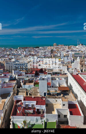 Spanien, Andalusien, Provinz Cadiz, Cadiz, erhöhten Blick auf die Stadt von der Torre de Poniente der Kathedrale Stockfoto