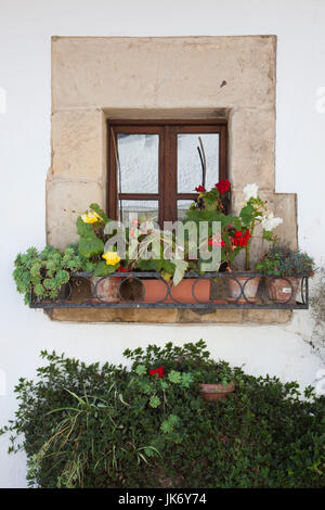 Spanien, Region Kantabrien Cantabria Provinz, Santillana del Mar, Detail der mittelalterliche Stadtgebäude Stockfoto