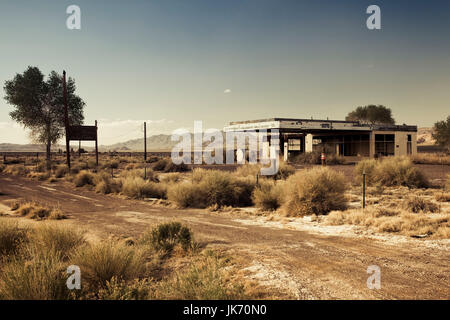 USA, Nevada, Great Basin, Beatty, verlassene Tankstelle Stockfoto