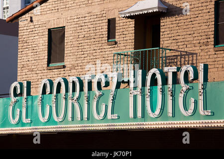 USA, Nevada, Las Vegas, Downtown, Fremont Street East, Zeichen für das El Cortez Casino Stockfoto