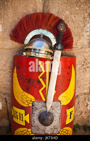 Jordan, Jerash, Roman Army und Chariot Erfahrung, Roman Military Ausrüstung Stockfoto