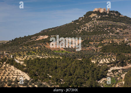 Jordan, Ajloun, Ajloun Burg Qala-Ar-Rabad gebaut 1188, außen Stockfoto