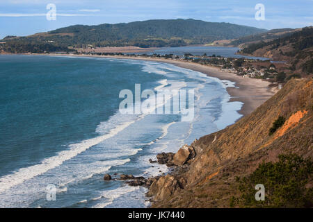 USA, California, San Francisco Bay Area, Marin County, erhöhte Ansicht der Stinson Beach Stockfoto