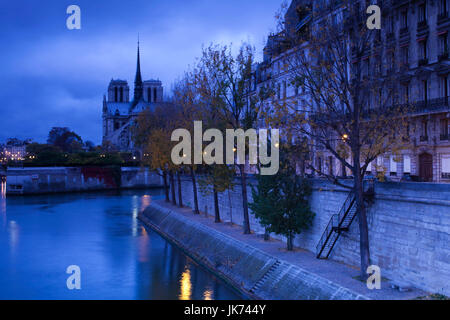 Frankreich, Paris, Kathedrale Notre-Dame Kathedrale und Ile Saint-Louis, dawn Stockfoto
