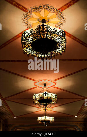 USA, Kalifornien, Santa Clara, Mission Santa Clara de Asis, spanische mission gebaute 1777, Lampe-detail Stockfoto