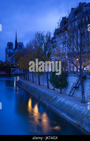 Frankreich, Paris, Kathedrale Notre-Dame Kathedrale und Ile Saint-Louis, dawn Stockfoto