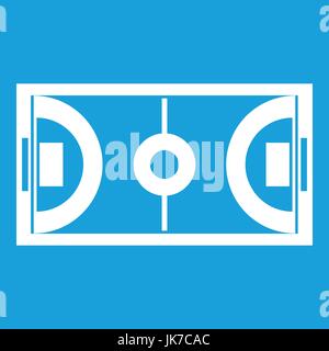 Futsal oder Hallenfußball Feld Symbol weiß Stock Vektor