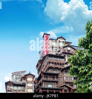 Chongqing, China klassische Architektur: Hongyadong. Stockfoto