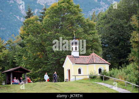 Kapelle Maria Rast, Krun, Werdenfelser Land, Bayern, Deutschland | Kapelle Maria Rast Auf Den Buckelwiesen, Krün / Krün Stockfoto