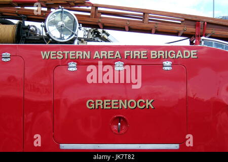 Strathclyde Feuerwehr Erhaltung Gruppe Gesellschaft Vintage Apparate- und Motorenbaus Feuershow Stockfoto