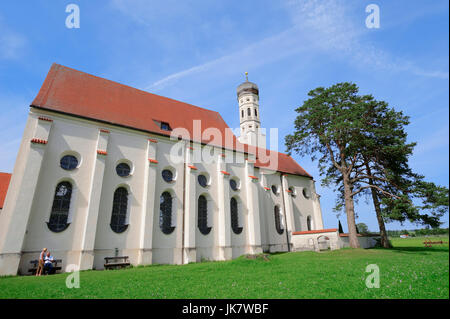 Wallfahrt der Kirche St. Coloman, Schwangau, Allgäu, Bayern, Deutschland | Wallfahrtskirche St. Coloman, Schwangau, Allgäu, Bayern, Deutschland / Allgäu Stockfoto