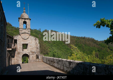 Benediktiner Kloster von San Juan de Caaveiro (10. Jahrhundert), Pontedeume, La Coruña Provinz, Region Galicien, Spanien, Europa Stockfoto