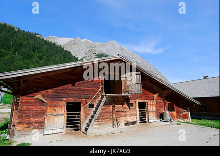 Alphütte, Grosser Ahornboden, Karwendel parken, Eng-Tal, Tirol, Österreich Stockfoto