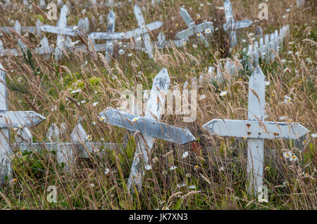 Yagan Menschen Friedhof, Bahía Mejillones - Isla Navarino - Chile Stockfoto