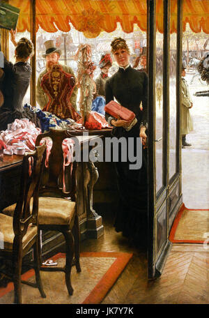 James Tissot, La Demoiselle de Magasin. 1878 - 1885 Öl auf Leinwand. Art Gallery of Ontario, Toronto, Kanada. Stockfoto